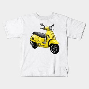 Moped motorcycle cartoon illustration Kids T-Shirt